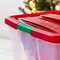 IRIS Christmas Plastic Storage Bins with Lids and Secure Latching Buckles, Holiday Red